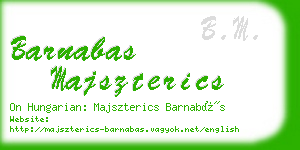 barnabas majszterics business card